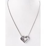 Simple Open Hole Heart Locket - Silver