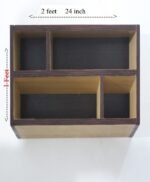 Wall Hanging Shelf Dark Brown in Lasani Board - Image 4