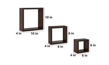 square shaped wall shelf
