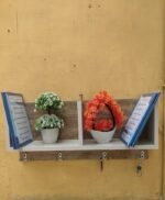 Wall hanging 3 in 1 Bookshelf decorating items shelf & Keys & Dress hanging shelf