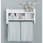 Wood Bath Storage Shelf white