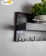 Cloth Hanger & Key Rack stand Black Key Holder  Wall Hanger for Hanging Keys - Image 4