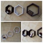 Three Pc Home Decor Hexagon Honeycomb