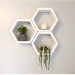 Home Decor Hexagon white Honeycomb 3pc