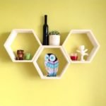 Home Decor Hexagon Honeycomb 3 pc white