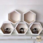 Home Decor Hexagon Honeycomb 5 pc white lasani