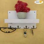 Wall Mounted Key Rack Hanging Stand Key Holder white