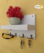 Wall Mounted Key Rack Hanging Stand Key Holder white - Image 2