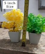 Pack of 3 Mini Plant Artificial Decoration Piece with pot Best for home & Office Decoration purpose - Image 2