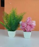 Pack of Two home Decoration artificial Plant with pot flower violet color