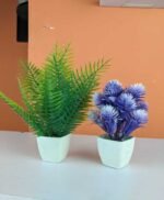 Pack of Two home Decoration artificial Plant with pot  Reddish color - Image 2