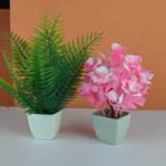 pack of Two Decoration Plant with pot Plant Red color Best for home Decoration