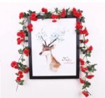 Artificial vine with Red Flowers for Home decoration
