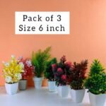 Medium Pack of 3 Plant Artificial Decoration 6 inch