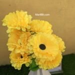 1 Bunch of Artificial Yellow Marigold flower Home Office Party Decoration