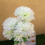 1 Bunch of Artificial white Marigold flower Home Office Party Decoration