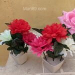 One Pc artificial Flower Pot with 3 Flowers