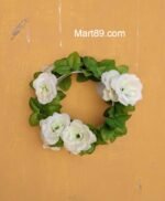 Artificial flowers ring shape white Roses - Image 2