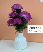 Artificial flowers white plastic pot with Different color Bunches - Image 3