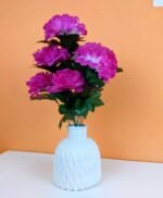Artificial flowers white plastic pot with Different color Bunches - Image 5