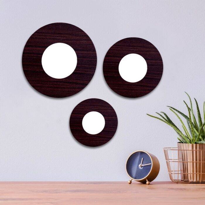 3 pc Round Shape Wall Mirror plywood - Image 2