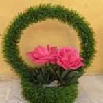 Green Grass Ring shape flower pot stand 11 inch