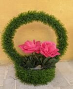 Green Grass Ring shape flower pot stand 11 inch