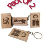 Pack of 2 Laser cutting keychain both side printed YA ALLAH & Imran Khan image printed key ring