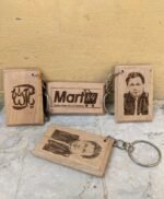 Pack of 2 Laser cutting keychain both side printed YA ALLAH & Imran Khan image printed key ring - Image 4