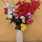 Plastic Artificial Flower & Bouquet With  white Pot