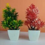 Pack of 2 Green and Red  Artificial plant