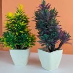 Pack of 2 Green and purple Red Artificial plant