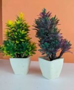 Pack of 2 Green and purple Red Artificial plant