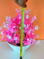 Artificial Pink and White Flower Bonsai in White Ceramic Pot – Home & Office Decor - Image 2